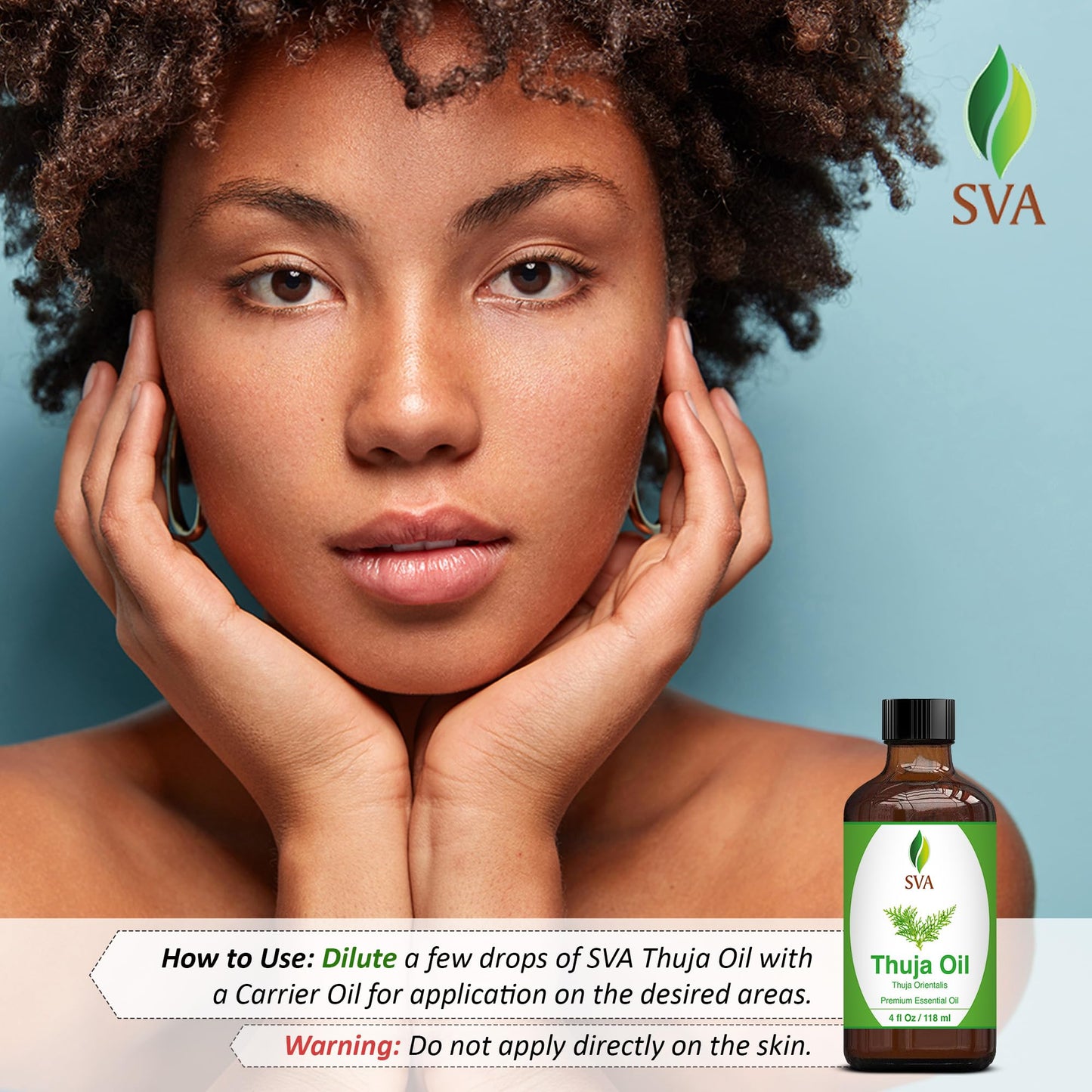SVA Thuja Essential Oil – 4 Oz | 100% Natural Thuja Oil for Diffuser, Skin & Hair
