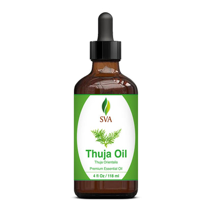 SVA Thuja Essential Oil – 4 Oz | 100% Natural Thuja Oil for Diffuser, Skin & Hair