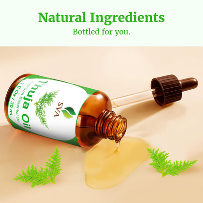 SVA Thuja Essential Oil – 1 Fl Oz (100% Natural) for Diffuser, Hair & Skin Care