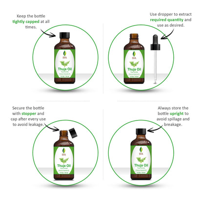 SVA Thuja Essential Oil – 4 Oz | 100% Natural Thuja Oil for Diffuser, Skin & Hair