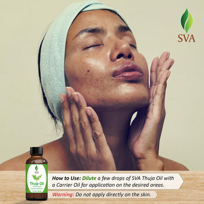 SVA Thuja Essential Oil – 1 Fl Oz (100% Natural) for Diffuser, Hair & Skin Care