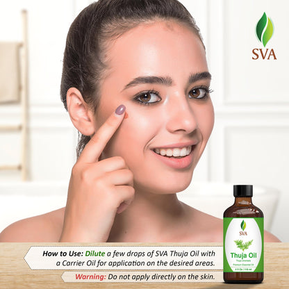 SVA Thuja Essential Oil – 4 Oz | 100% Natural Thuja Oil for Diffuser, Skin & Hair