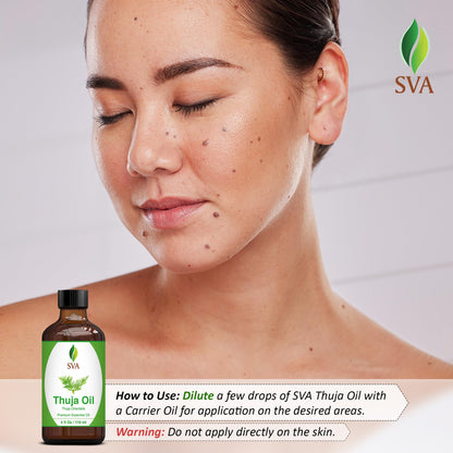 SVA Thuja Essential Oil – 4 Oz | 100% Natural Thuja Oil for Diffuser, Skin & Hair