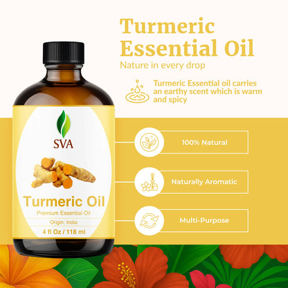 SVA Turmeric Essential Oil – 4 oz – 100% Natural – Diffuser, Skin & Hair Care