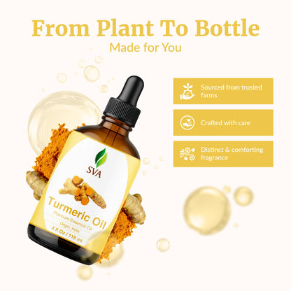 SVA Turmeric Essential Oil – 4 oz – 100% Natural – Diffuser, Skin & Hair Care