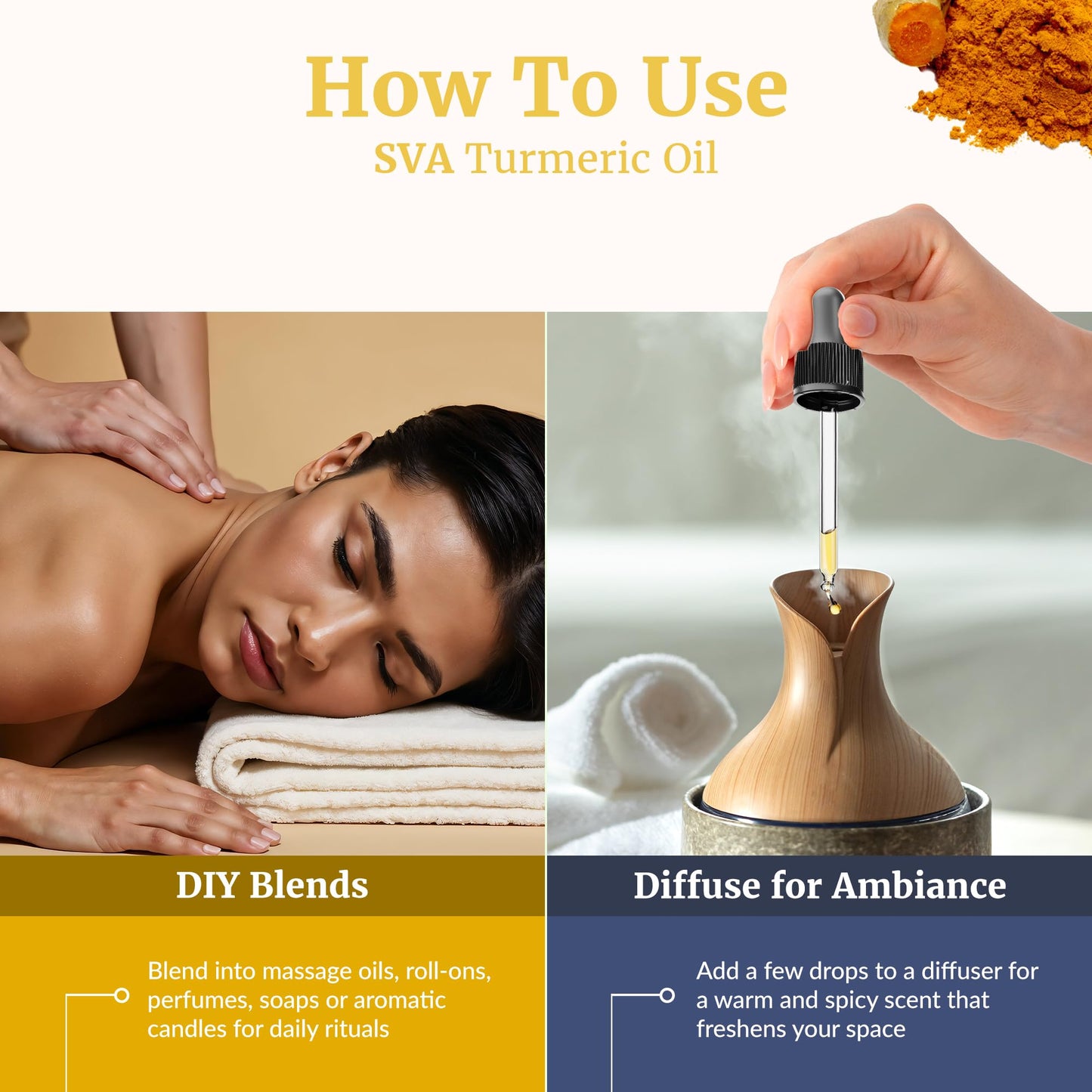 SVA Turmeric Essential Oil – 4 oz – 100% Natural – Diffuser, Skin & Hair Care