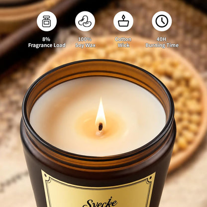 SVECKE 4 Pack 28oz Scented Candles – Coconut Vanilla, Cedar, Lemon, Lavender | Soy Wax Jar Gift Set