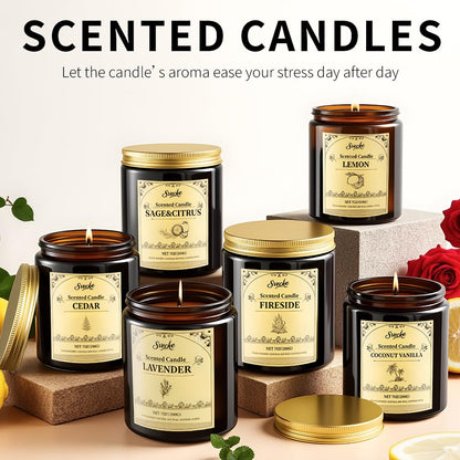 SVECKE Cedar Scented Candles – 7oz Soy Wax, Long-Lasting Aroma