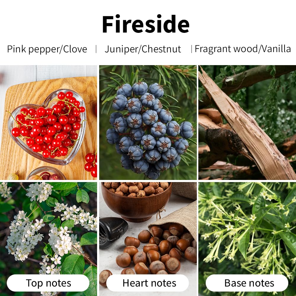 SVECKE Fireside Scented Candles - 7oz Soy Wax Candle | Long Lasting Aromatherapy Gift