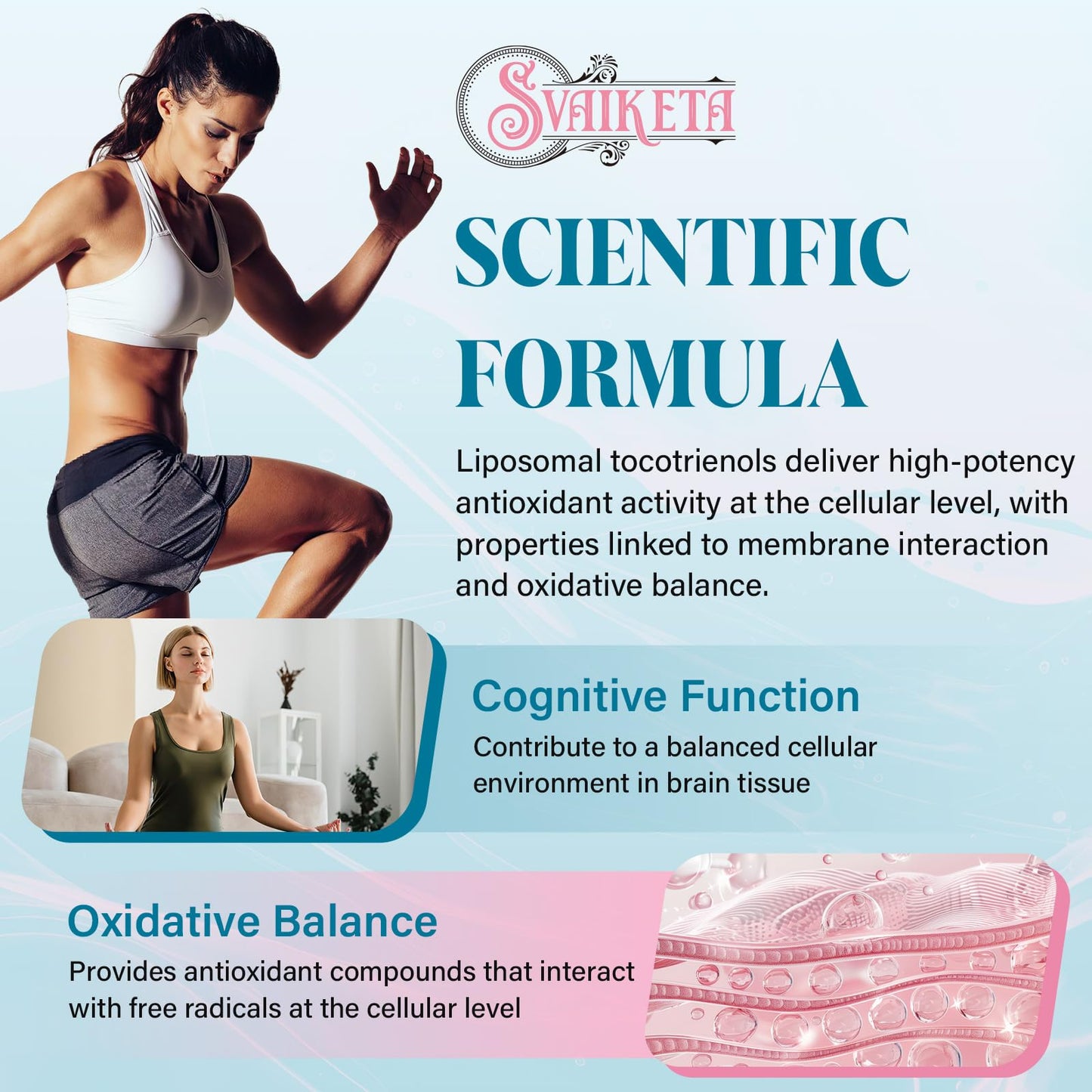 Sveikata Liposomal Tocotrienols 1000mg – High Absorption Vitamin E Tocotrienols (95% Delta-Tocotrienol, 5% Gamma-Tocotrienol) – 60 Softgels