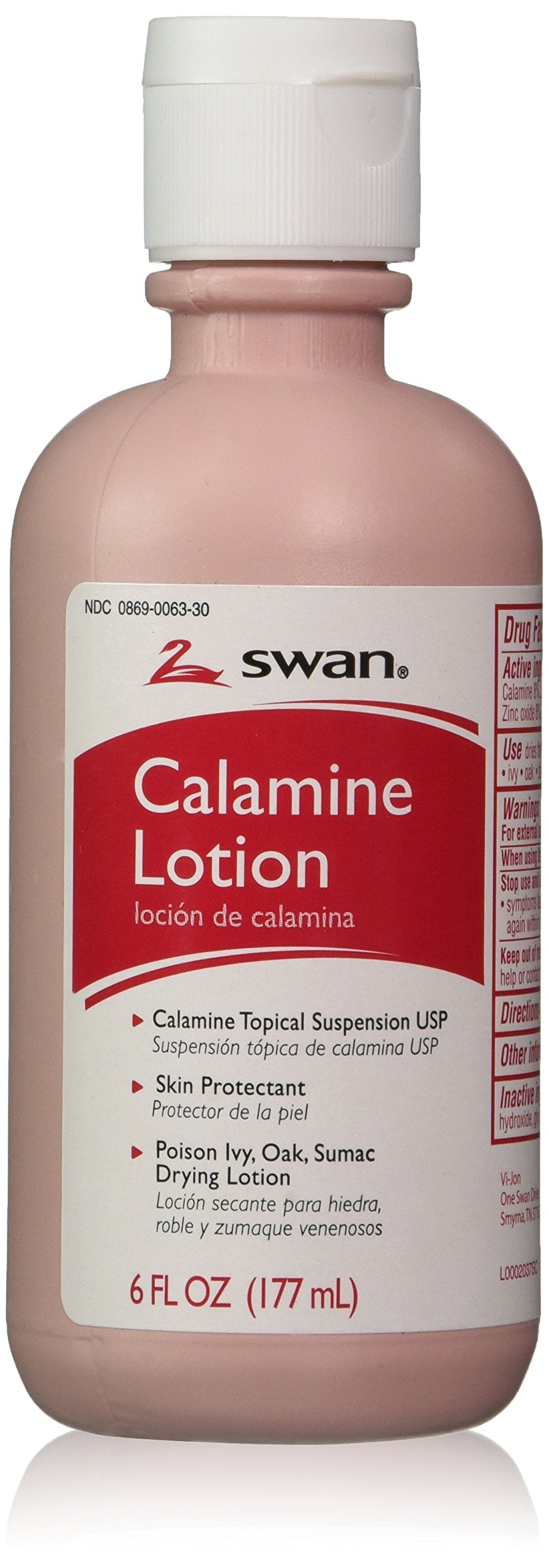 Swan Calamine Lotion, 6 Oz – Temporary Itch Relief & Drying for Skin Irritations