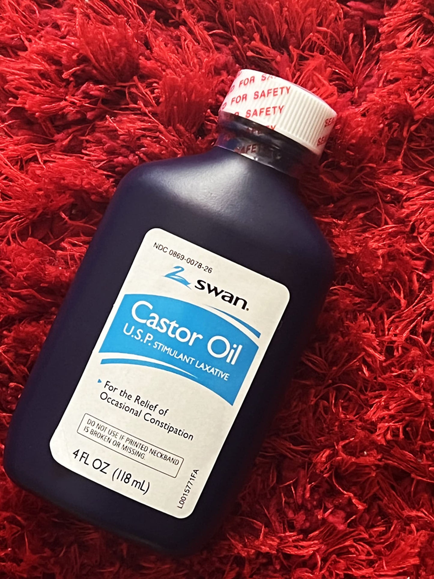 SWAN Castor Oil USP 100% Stimulant Laxative 4 Fl Oz — Relief for Occasional Constipation
