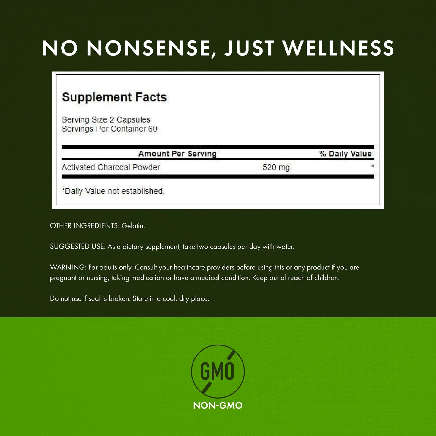 Swanson Activated Charcoal - Natural Supplement Supporting Healthy Absorption - Helps w/Bloating & Maintaining Bowel Regularity - (120 Capsules, 520mg per Serving)