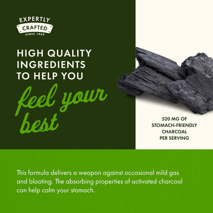 Swanson Activated Charcoal - 520 mg per Serving (2 Capsules) - 120 Capsules x 2 Pack | Digestive Health, Bloating Relief, Regularity