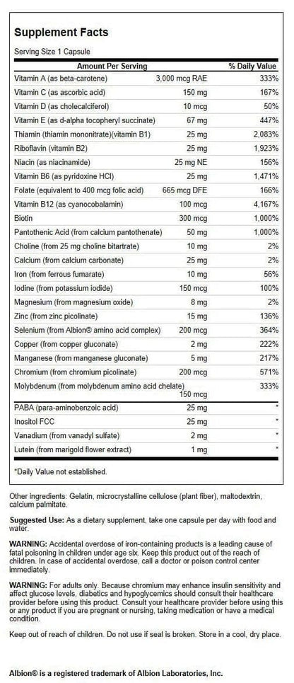 Swanson Active One Multivitamin with Iron - 90 Capsules