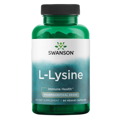 Swanson Ajipure L-Lysine 500mg – Pharmaceutical Grade, 90 Veg Capsules