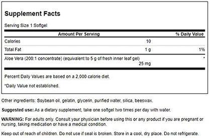 Swanson Aloe Vera 25 Milligrams 300 Sgels – Digestive Support & Skin Health