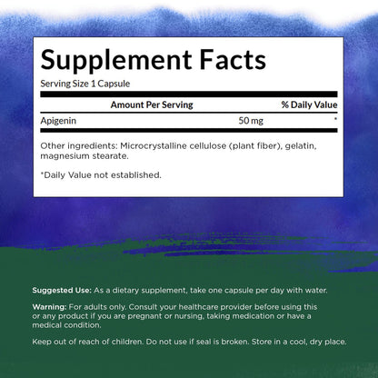 Swanson Apigenin 50mg Capsules (90 Count) – Sleep, Stress & Men's Health