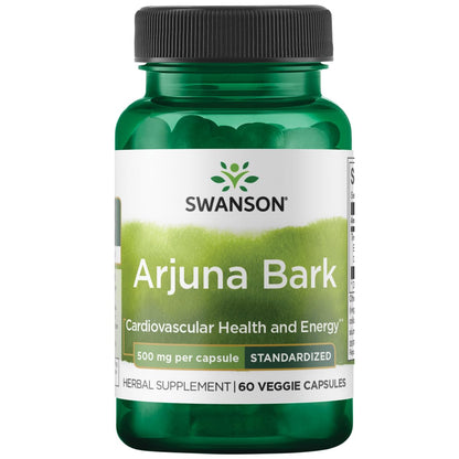 Swanson Arjuna 500 mg | 60 Veg Capsules for Cardiovascular Support