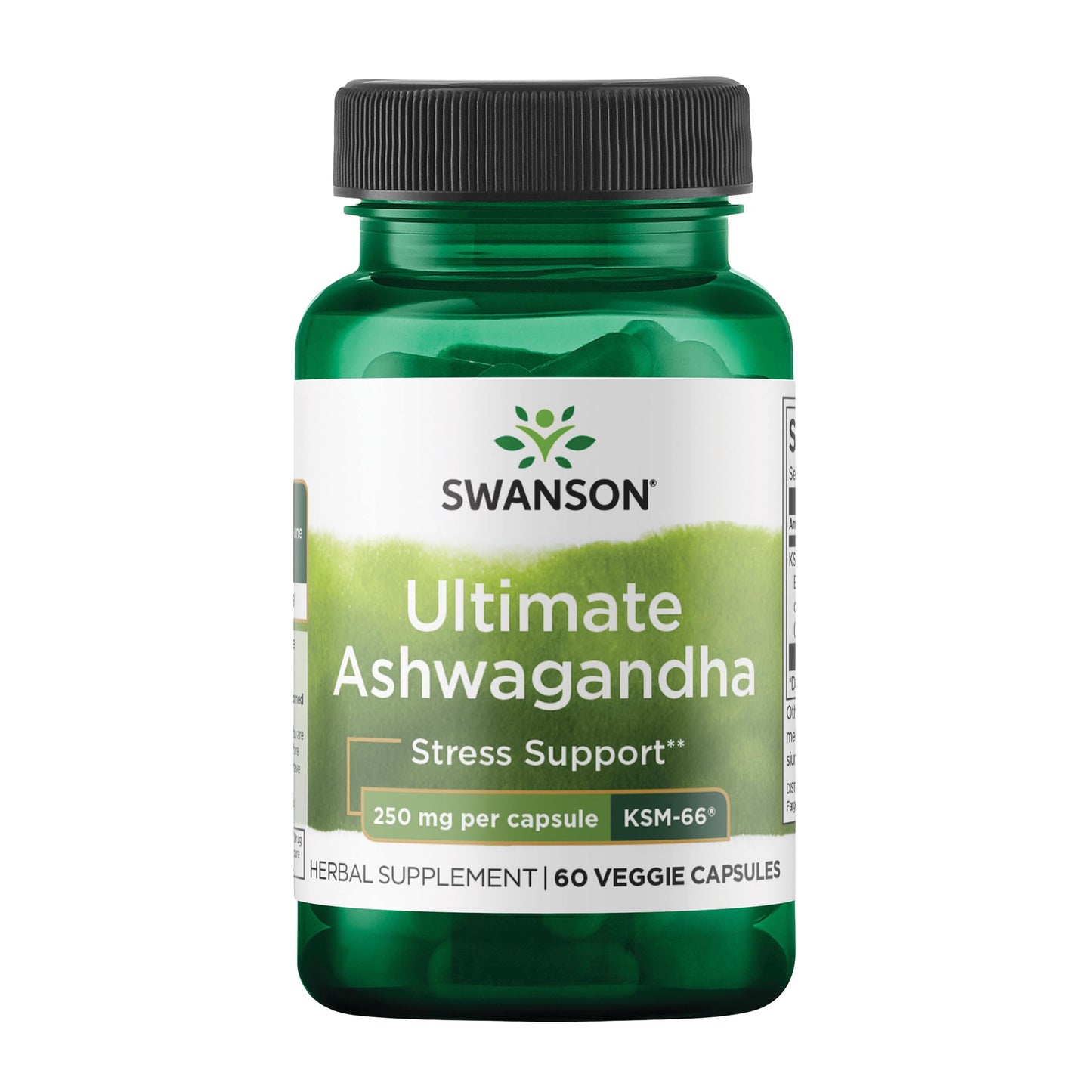 Swanson Ashwagandha KSM-66 – Stress Support & Relaxation (60 Veggie Caps, 250 mg)