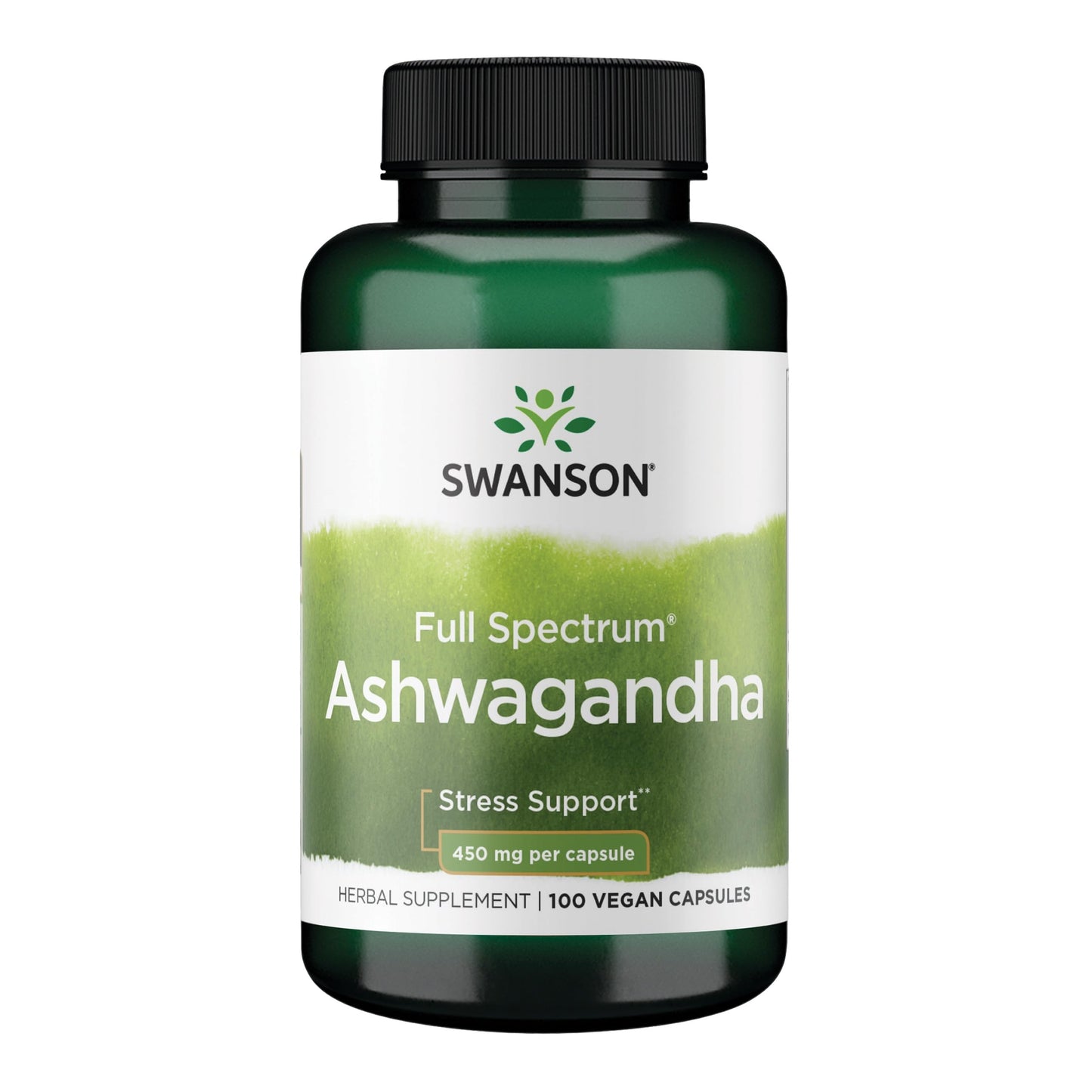 Swanson Ashwagandha Powder Supplement - 450mg, 100 Capsules | Stress & Energy