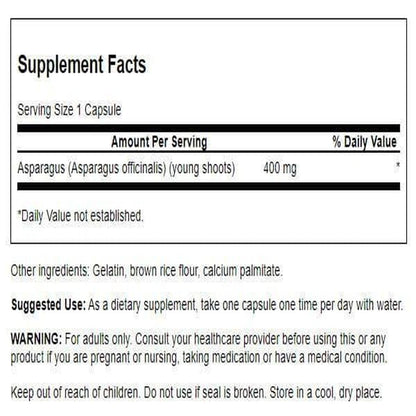 Swanson Asparagus Young Shoots 400 Milligrams - 60 Capsules
