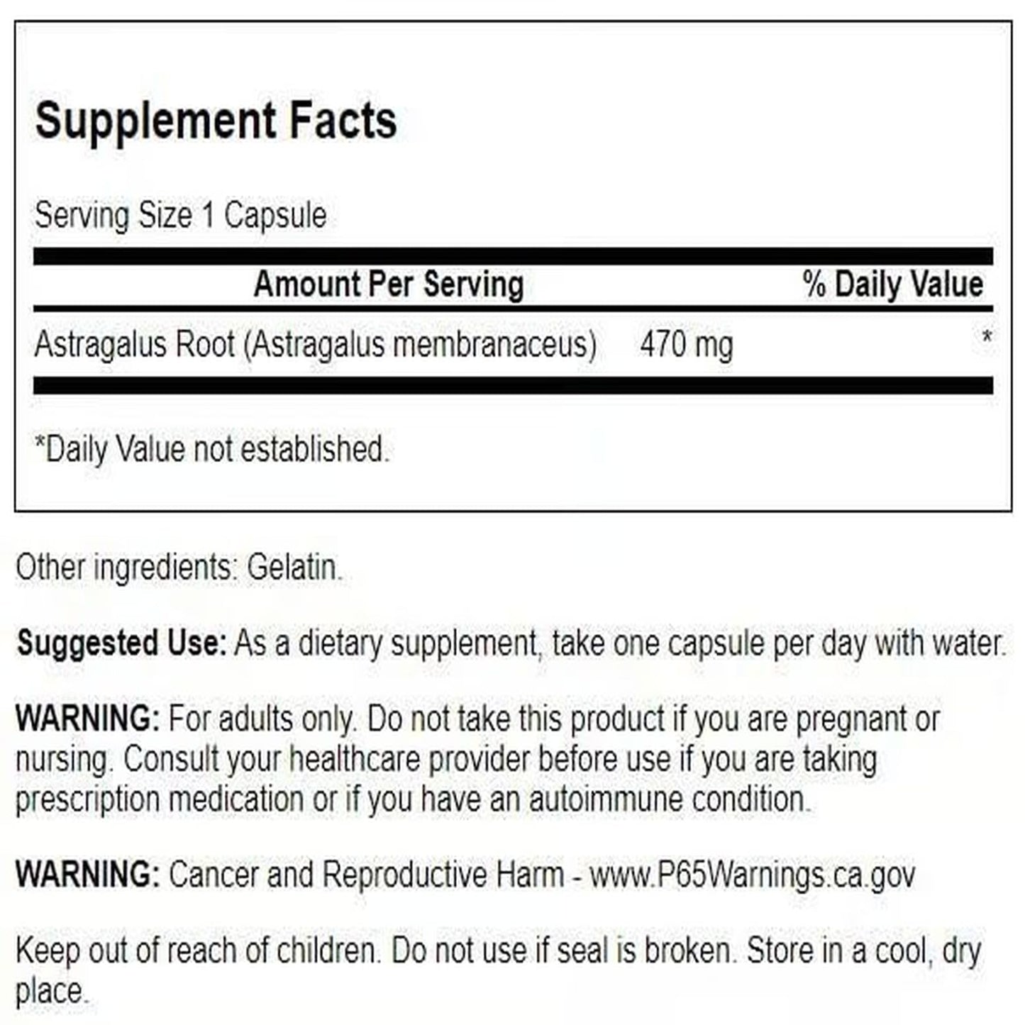 Swanson Astragalus Root | Immune Support & Heart/Liver Health | 100 Capsules