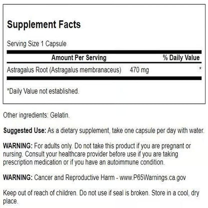 Swanson Astragalus Root | Immune Support & Heart/Liver Health | 100 Capsules