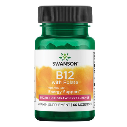 Swanson Vitamin B-12 with Folic Acid 60 Tabs | Energy Support, Heart Health & Daily Vitality