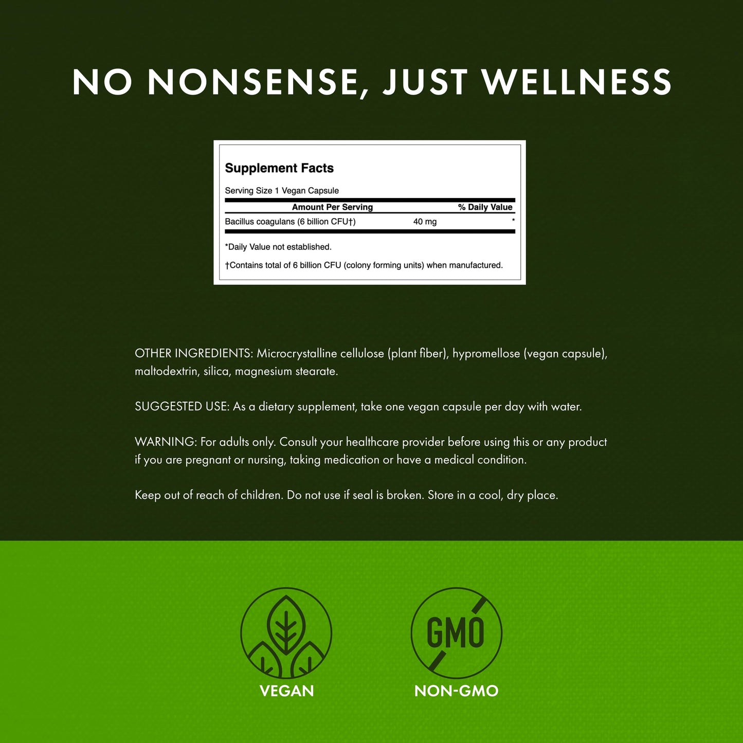 Swanson Bacillus Coagulans Probiotic - 6B CFU, 60 Veggie Capsules | Digestive Health