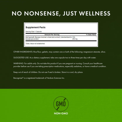 Swanson Bacopa Monnieri Extract Bacognize 250 mg | 90 Capsules (2 Pack)