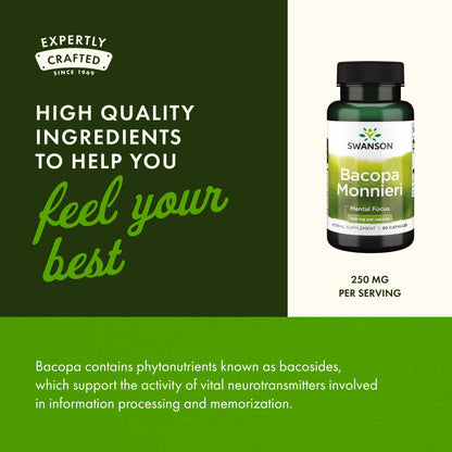 Swanson Bacopa Monnieri Extract Bacognize 250 mg | 90 Capsules (2 Pack)
