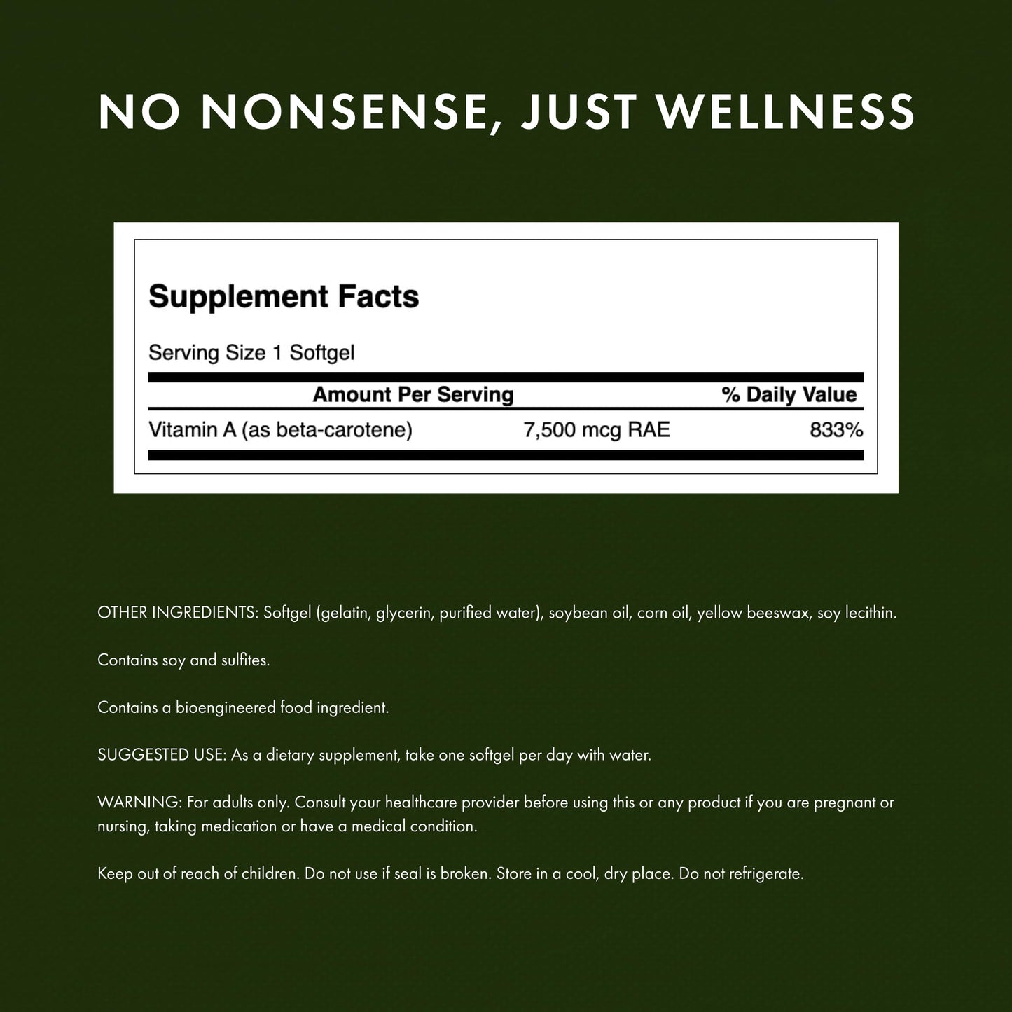 Swanson Beta-Carotene (Vitamin A) 25000 IU (7500 mcg) 100 Softgels