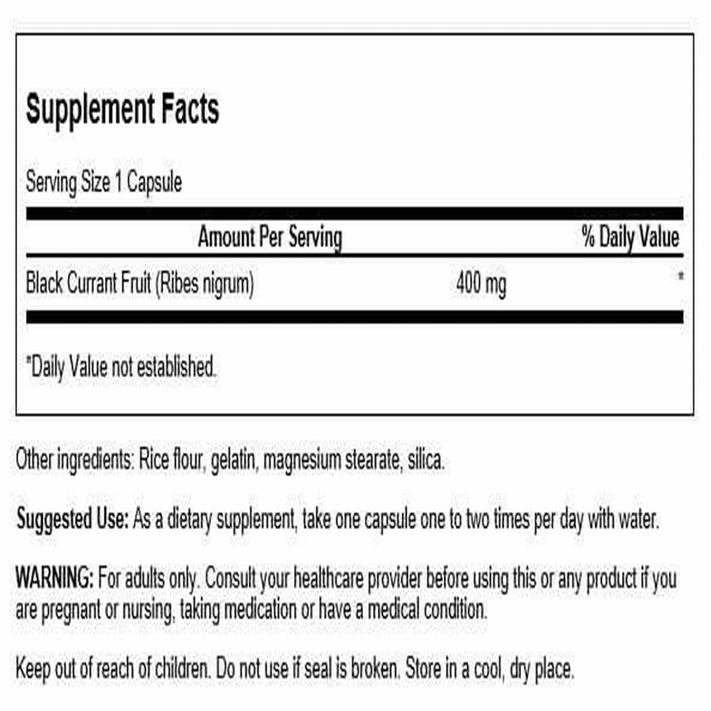 Swanson Full Spectrum Black Currant 400 mg - 60 Capsules