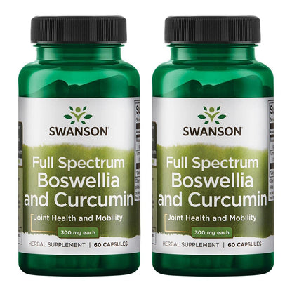 Swanson Full Spectrum Boswellia & Curcumin – 60 Capsules, 2 Pack