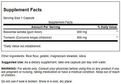 Swanson Full Spectrum Boswellia & Curcumin – 60 Capsules, 2 Pack