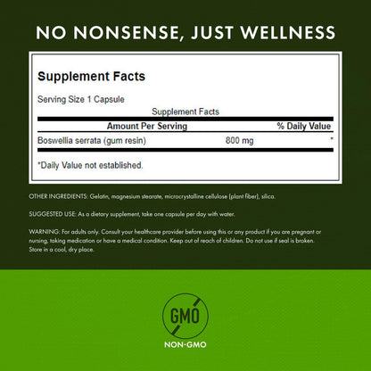 Swanson Double Strength Boswellia - Joint Support 800mg (60 capsules)
