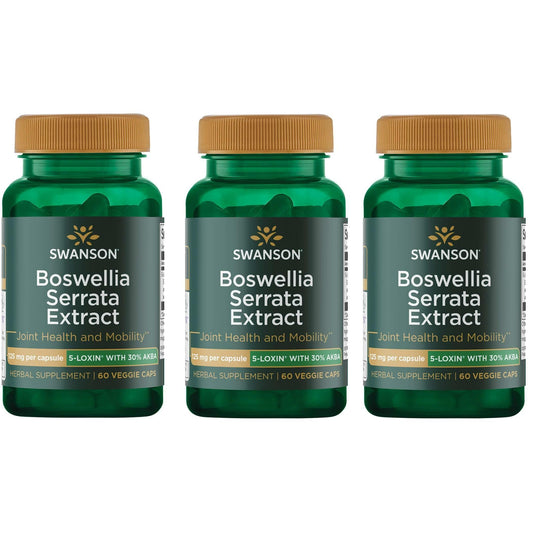 Swanson Boswellia Serrata Extract 125 mg – 60 Veg Caps – 3 Pack BritishVita | Premium UK Vitamins & Wellness Supplements