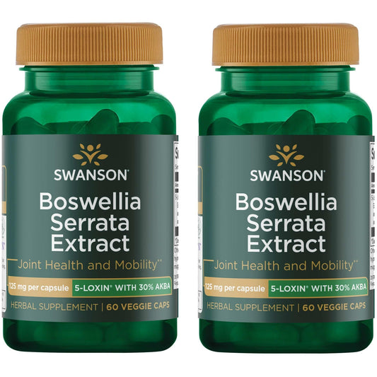 Swanson Boswellia Serrata Extract 125 mg – 60 Veg Caps (2-Pack) BritishVita | Premium UK Vitamins & Wellness Supplements