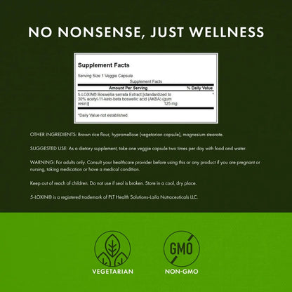 Swanson Boswellia Serrata Extract 125 mg – 60 Veg Caps (2-Pack) BritishVita | Premium UK Vitamins & Wellness Supplements