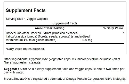 Swanson Broccoli with Glucosinolates 120 Vegan C | Gluten Free & Non-GMO
