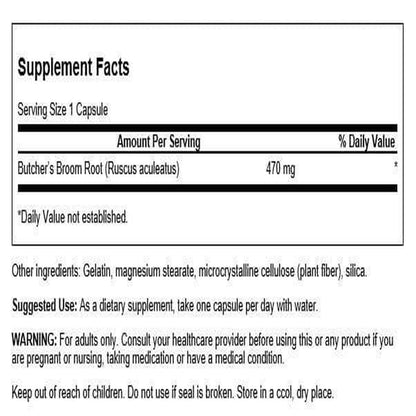 Swanson Butcher's Broom 470 mg - 100 Capsules | Swanson Health