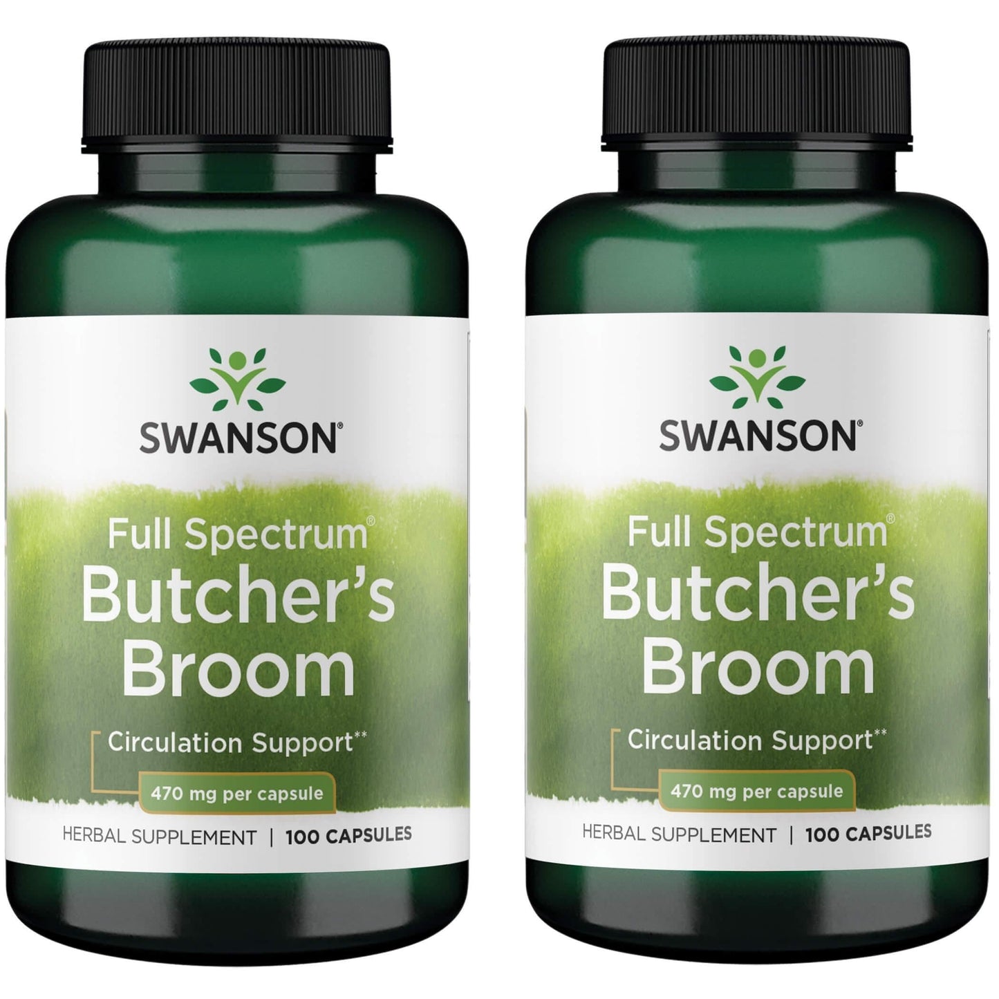 Swanson Butcher's Broom 470 mg - 100 Capsules (2 Pack)