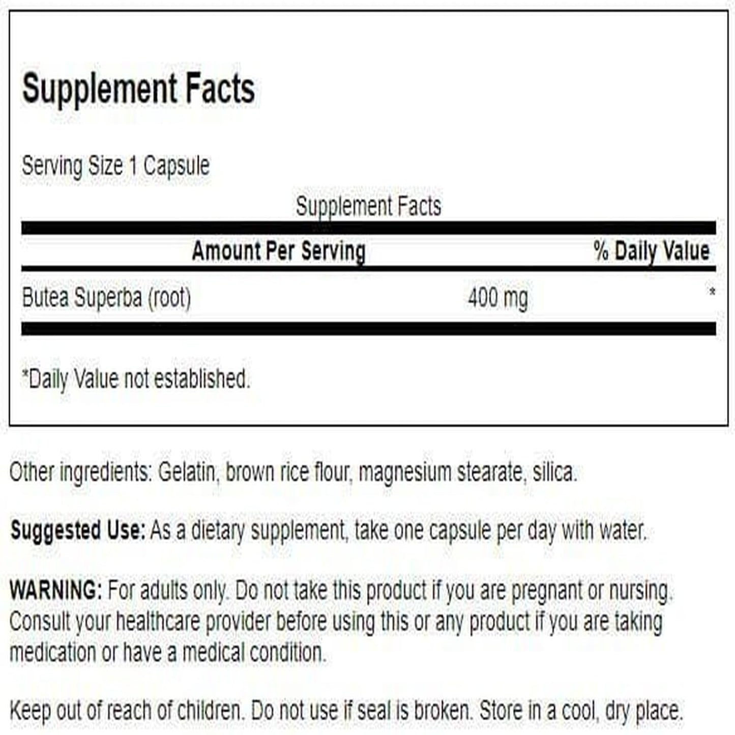 Swanson Butea Superba Root – Full Spectrum Intimacy & Sexual Support (400 mg, 60 capsules, 2 pack)