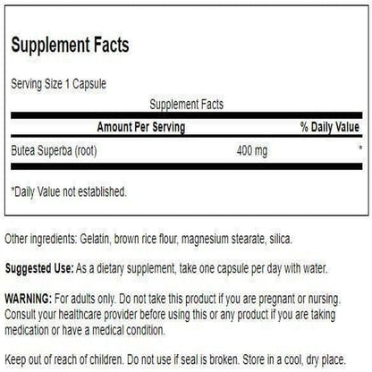 Swanson Butea Superba Root – Full Spectrum Intimacy & Sexual Support (400 mg, 60 capsules, 2 pack)