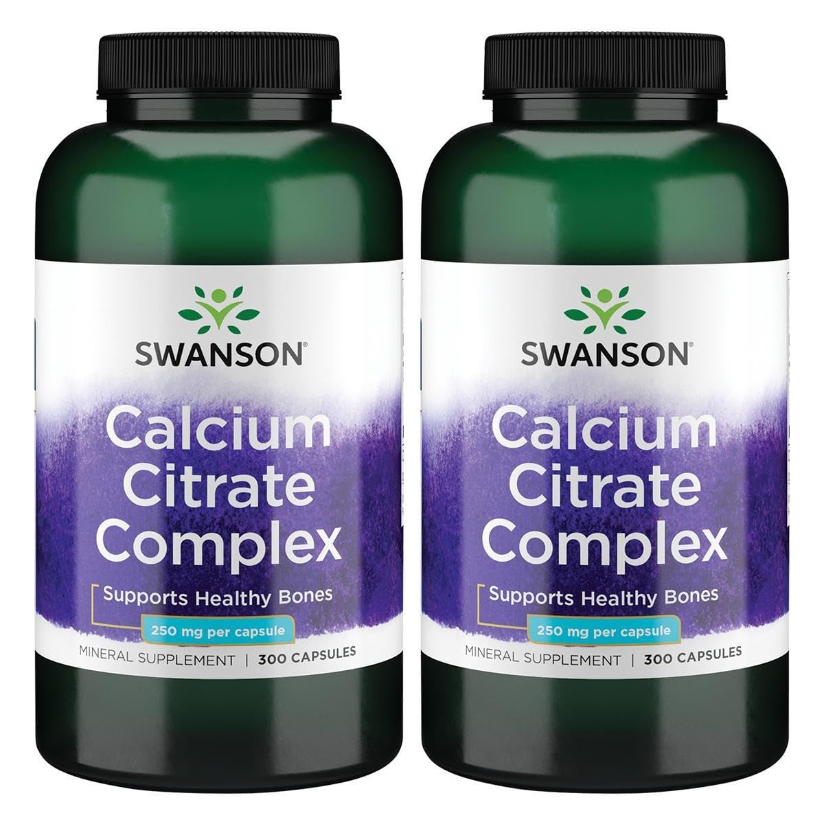 Swanson Calcium Citrate Complex – 2 Pack, 300 Capsules | Bone Health