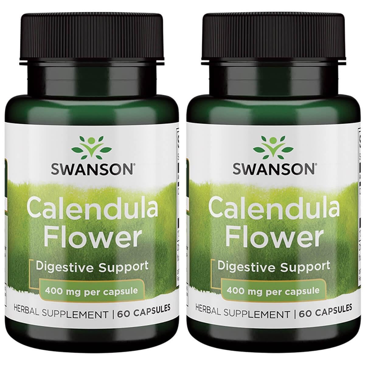 Swanson Calendula Flower 400 mg 60 Caps (2 Pack) | Full-Spectrum Calendula