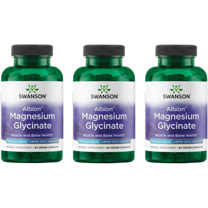 Swanson Chelated Magnesium 133 mg – 90 Capsules (3 Pack)