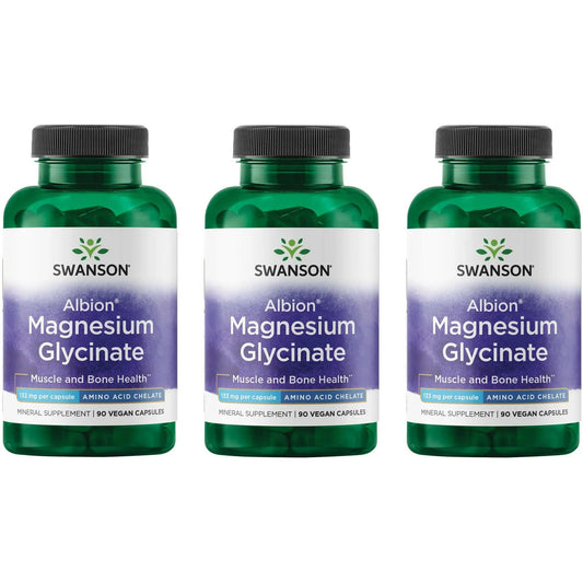 Swanson Chelated Magnesium 133 mg – 90 Capsules (3 Pack) BritishVita | Premium UK Vitamins & Wellness Supplements