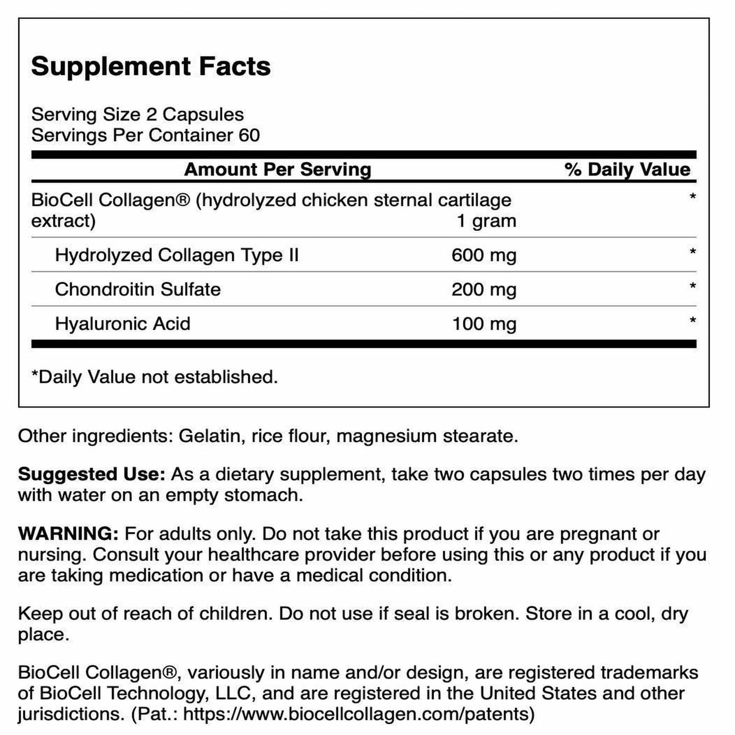 Swanson Chicken Sternum Cartilage – Collagen Type II 500mg, 200 Capsules
